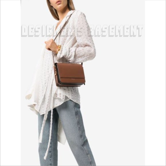 BURBERRY brown & black GRACE calfskin Leather convertible Small shoulder Bag NWT - Picture 10 of 14